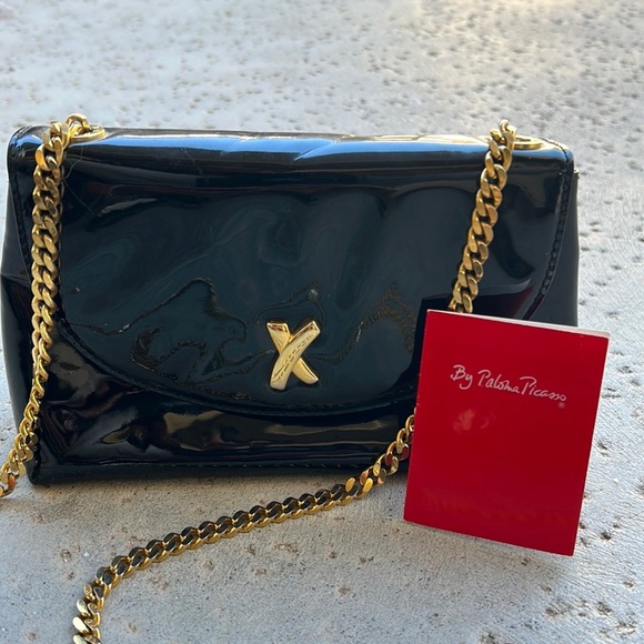 Paloma Picasso Handbags - 🔥Paloma Picasso crossbody bag. W card Black Patent like new in EC! SALE😊